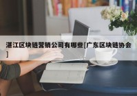 湛江区块链营销公司有哪些[广东区块链协会]