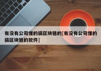 有没有公司懂的搞区块链的[有没有公司懂的搞区块链的软件]